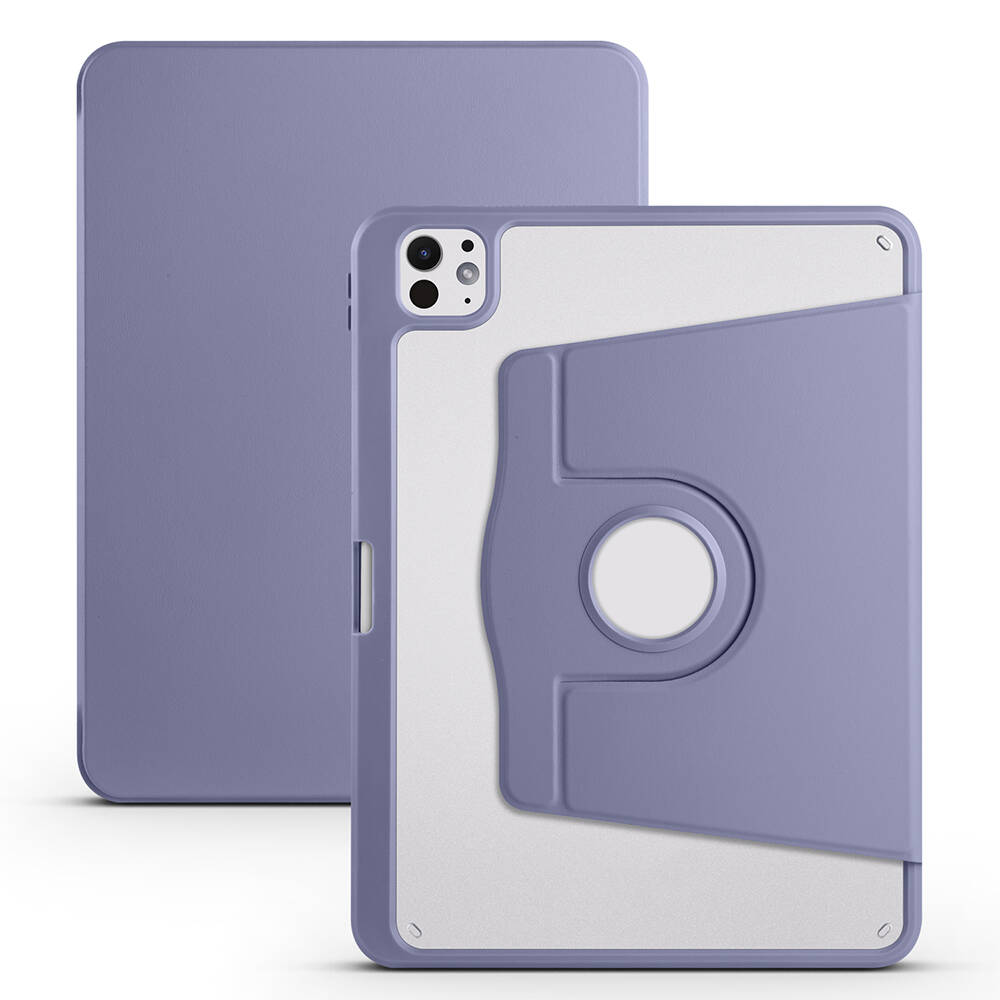 Apple iPad Pro 11 2024 Kılıf Termik Kalem Bölmeli Dönebilen Standlı Kılıf