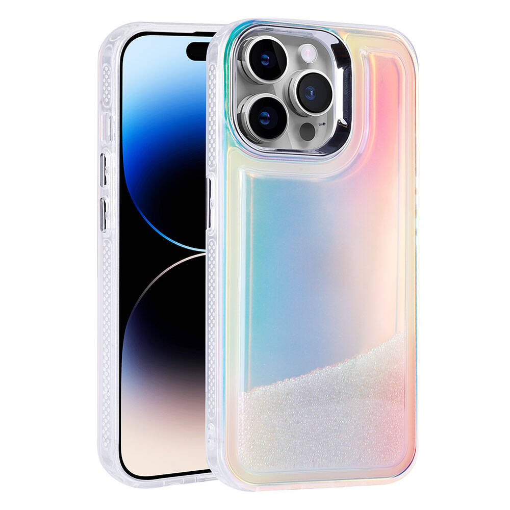 Apple iPhone 14 Pro Kılıf Airbagli Renkli Arka Yüzey Boncuk Tasarımlı Kumul