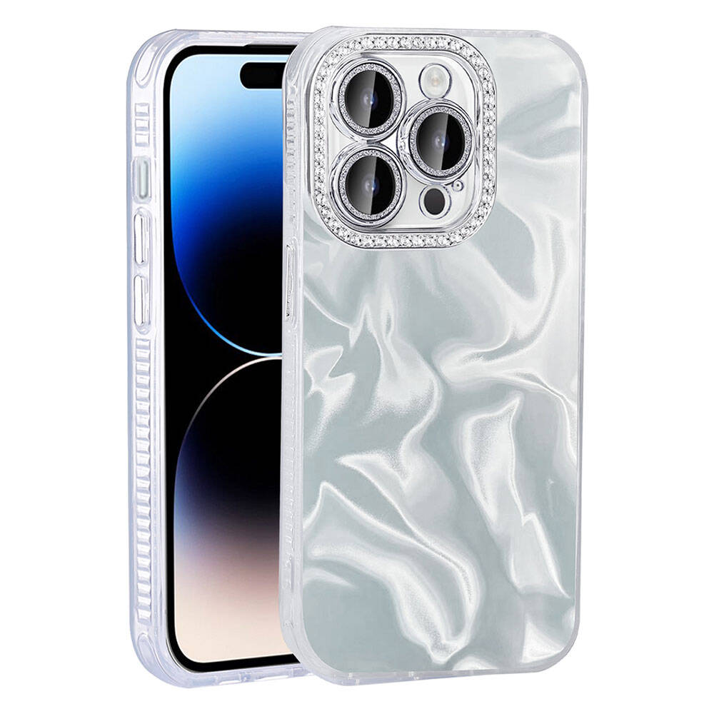 Apple iPhone 15 Pro Kılıf Airbagli Parlak Taş Detay Tasarımlı Esila